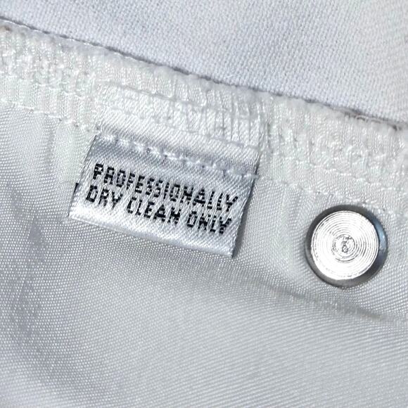 St. John Sport Pants Women's 12 White Gold Jeans Pockets Quiet Luxury Preppy Mom - Picture 8 of 9